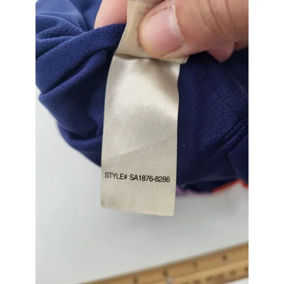 Sea Angel Doheny Bloom Navy 1 Piece Tie On Swimsuit Bathing Suit SZ XL - Picture 10 of 13